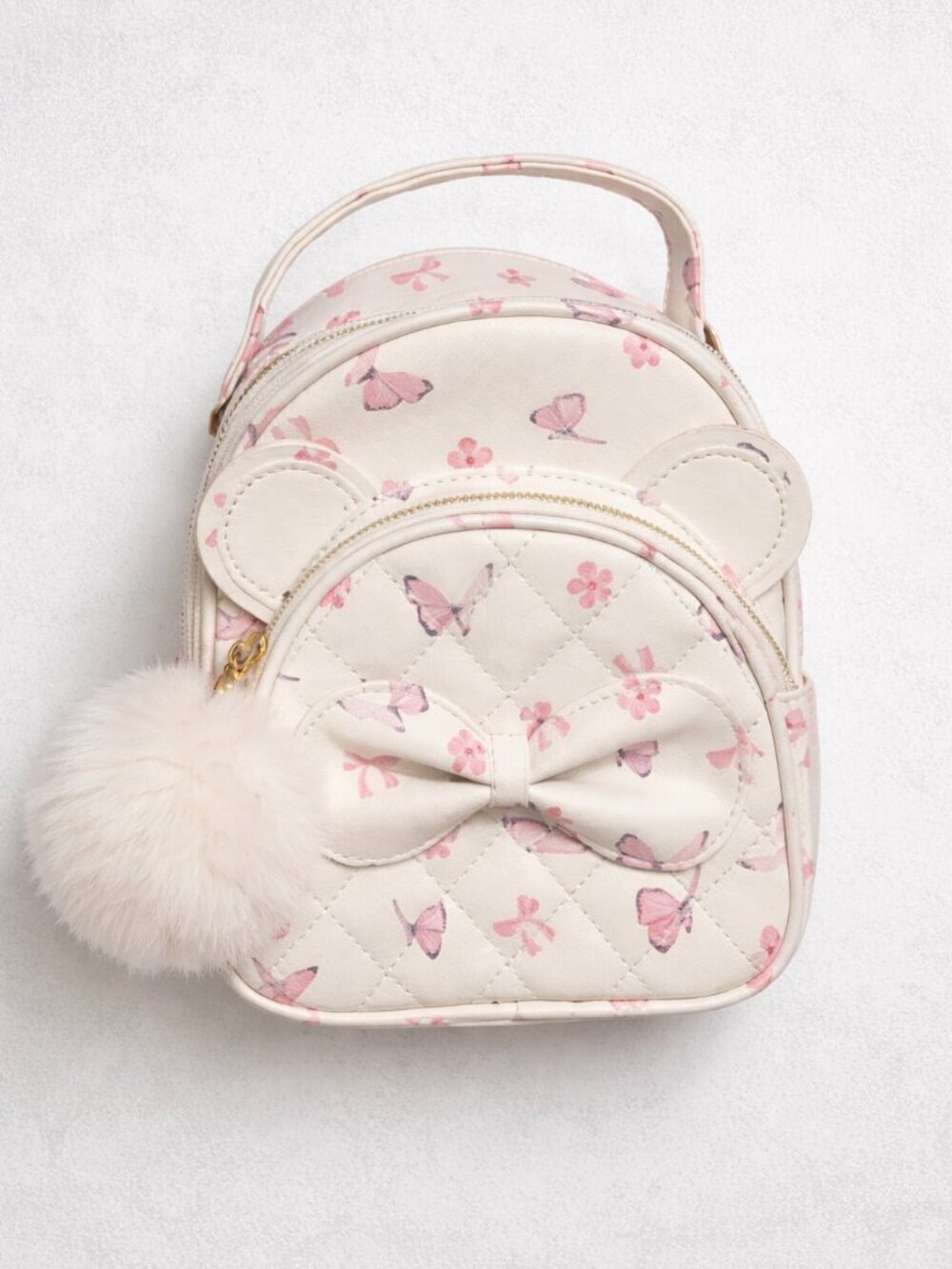 NWT Under One Sky Mini Butterfly Backpack with Bow & Pom Pom Charm